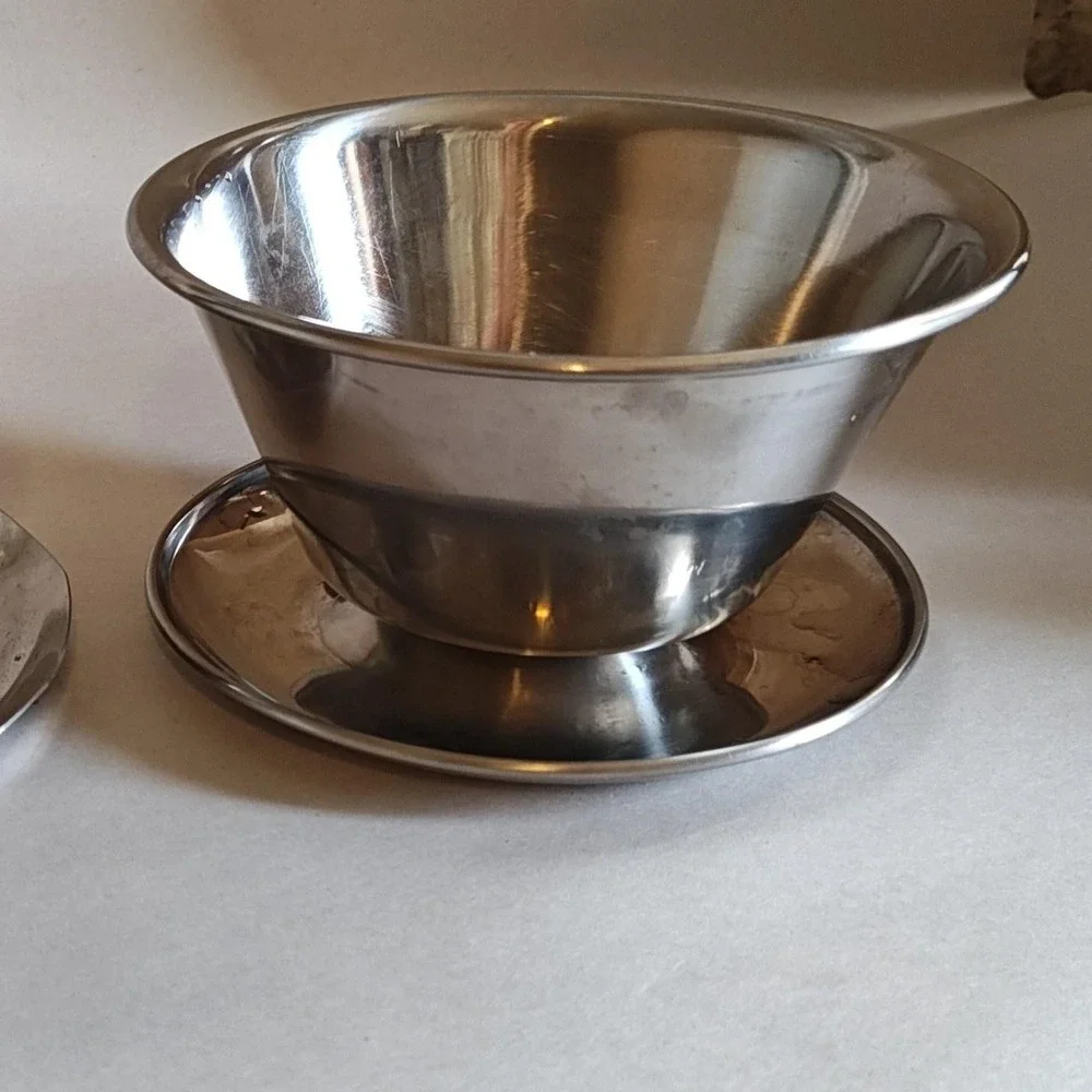 Vintage Kingsford Stainless Steel Dessert Bowls Set 2 Japan Mid‎ Century Modern